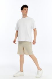 Erkek Modal Kumaş Oversize Beyaz T-Shirt - Görsel 3