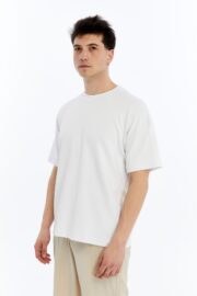 Erkek Modal Kumaş Oversize Beyaz T-Shirt - Görsel 5