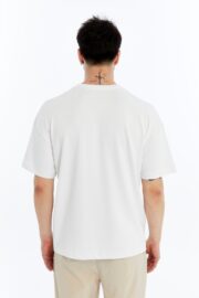Erkek Modal Kumaş Oversize Beyaz T-Shirt - Görsel 10
