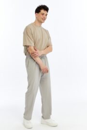 Erkek Oversize Paraşüt Kumaş Baggy Pantolon - Gri - Görsel 9
