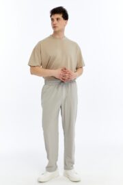 Erkek Oversize Paraşüt Kumaş Baggy Pantolon - Gri - Görsel 4