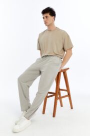 Erkek Oversize Paraşüt Kumaş Baggy Pantolon - Gri - Görsel 7