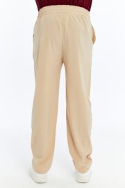 Erkek Oversize Paraşüt Kumaş Baggy Pantolon - Bej - Görsel 8