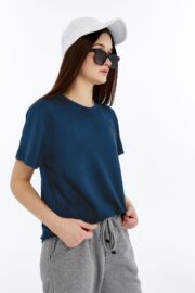 Kadın Modal Kumaş Regular Füme T-Shirt - Görsel 3