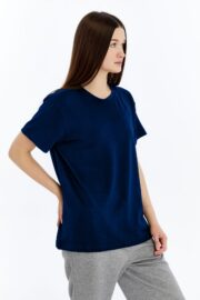 Kadın Modal Kumaş Regular Lacivert T-Shirt - Görsel 8