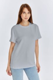 Kadın Modal Kumaş Regular Gri T-Shirt - Görsel 9