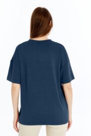 Kadın Modal Kumaş Oversize Füme T-Shirt - Görsel 9