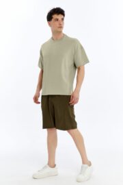 Erkek Modal Kumaş Oversize Su Yeşili T-Shirt - Görsel 3