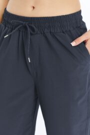 Kadın Oversize Paraşüt Kumaş Baggy Pantolon - Füme - Görsel 9