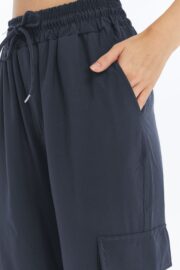 Kadın Oversize Paraşüt Kumaş Kargo Cep Pantolon - Füme - Görsel 3