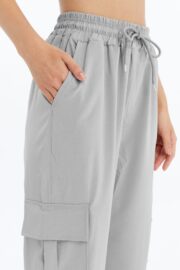 Kadın Oversize Paraşüt Kumaş Kargo Cep Pantolon - Gri - Görsel 10