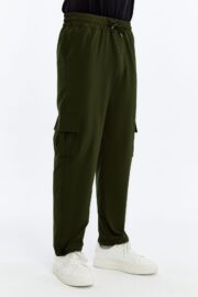 Erkek Oversize Paraşüt Kumaş Kargo Cep Pantolon - Haki - Görsel 3