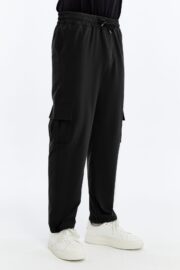 Erkek Oversize Paraşüt Kumaş Kargo Cep Pantolon - Siyah - Görsel 3