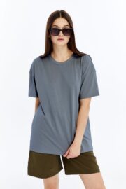 Kadın Oversize Füme T-Shirt - Görsel 3