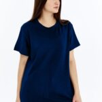 Kadın Modal Kumaş Regular Lacivert T-Shirt