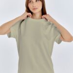 Kadın Modal Kumaş Regular Su Yeşili T-Shirt