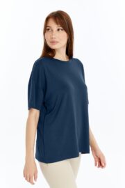Kadın Modal Kumaş Oversize Füme T-Shirt - Görsel 4