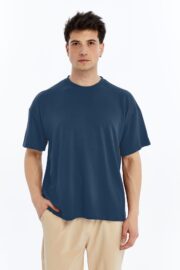 Erkek Modal Kumaş Oversize Füme T-Shirt - Görsel 4