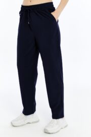Kadın Oversize Paraşüt Kumaş Baggy Pantolon - Lacivert - Görsel 11