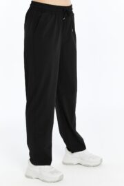 Kadın Oversize Paraşüt Kumaş Baggy Pantolon - Siyah - Görsel 12