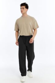 Erkek Oversize Paraşüt Kumaş Baggy Pantolon - Siyah - Görsel 10
