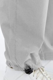 Kadın Oversize Paraşüt Kumaş Kargo Cep Pantolon - Gri - Görsel 4