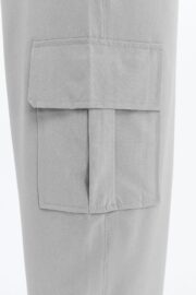 Erkek Oversize Paraşüt Kumaş Kargo Cep Pantolon - Gri - Görsel 9