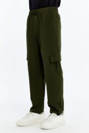 Erkek Oversize Paraşüt Kumaş Kargo Cep Pantolon - Haki - Görsel 9