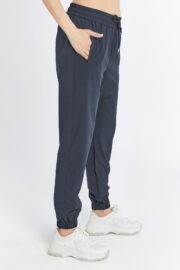 Kadın Oversize Paraşüt Kumaş Paçası Lastikli Pantolon - Füme - Görsel 5