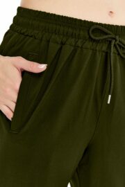 Kadın Oversize Paraşüt Kumaş Paçası Lastikli Pantolon - Haki - Görsel 12