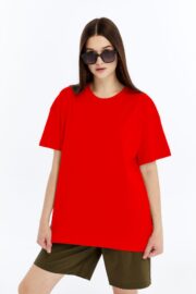 Kadın Oversize Kırmızı T-Shirt