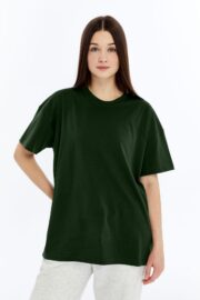 Kadın Oversize Haki T-Shirt - Görsel 9