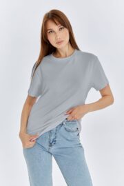 Kadın Modal Kumaş Regular Gri T-Shirt