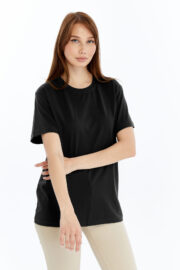 Kadın Regular Siyah T-Shirt - Görsel 8