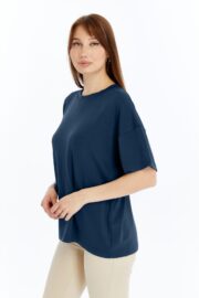 Kadın Modal Kumaş Oversize Füme T-Shirt - Görsel 10