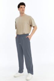 Erkek Oversize Paraşüt Kumaş Baggy Pantolon - Füme - Görsel 4