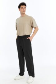 Erkek Oversize Paraşüt Kumaş Baggy Pantolon - Siyah - Görsel 4