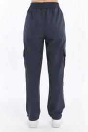 Kadın Oversize Paraşüt Kumaş Kargo Cep Pantolon - Füme - Görsel 4