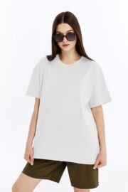 Kadın Oversize Beyaz T-Shirt - Görsel 4