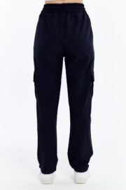 Kadın Oversize Paraşüt Kumaş Kargo Cep Pantolon - Lacivert - Görsel 10