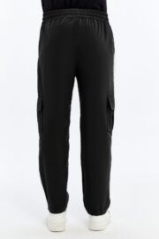 Erkek Oversize Paraşüt Kumaş Kargo Cep Pantolon - Siyah - Görsel 4