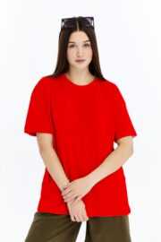 Kadın Oversize Kırmızı T-Shirt - Görsel 9