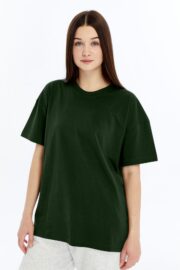 Kadın Oversize Haki T-Shirt - Görsel 4