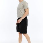 Erkek Oversize Duble Paça Penye Şort - Siyah