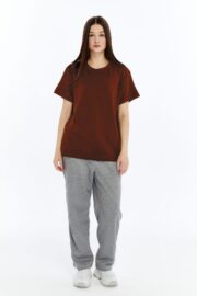 Kadın Modal Kumaş Regular Kahverengi T-Shirt - Görsel 10