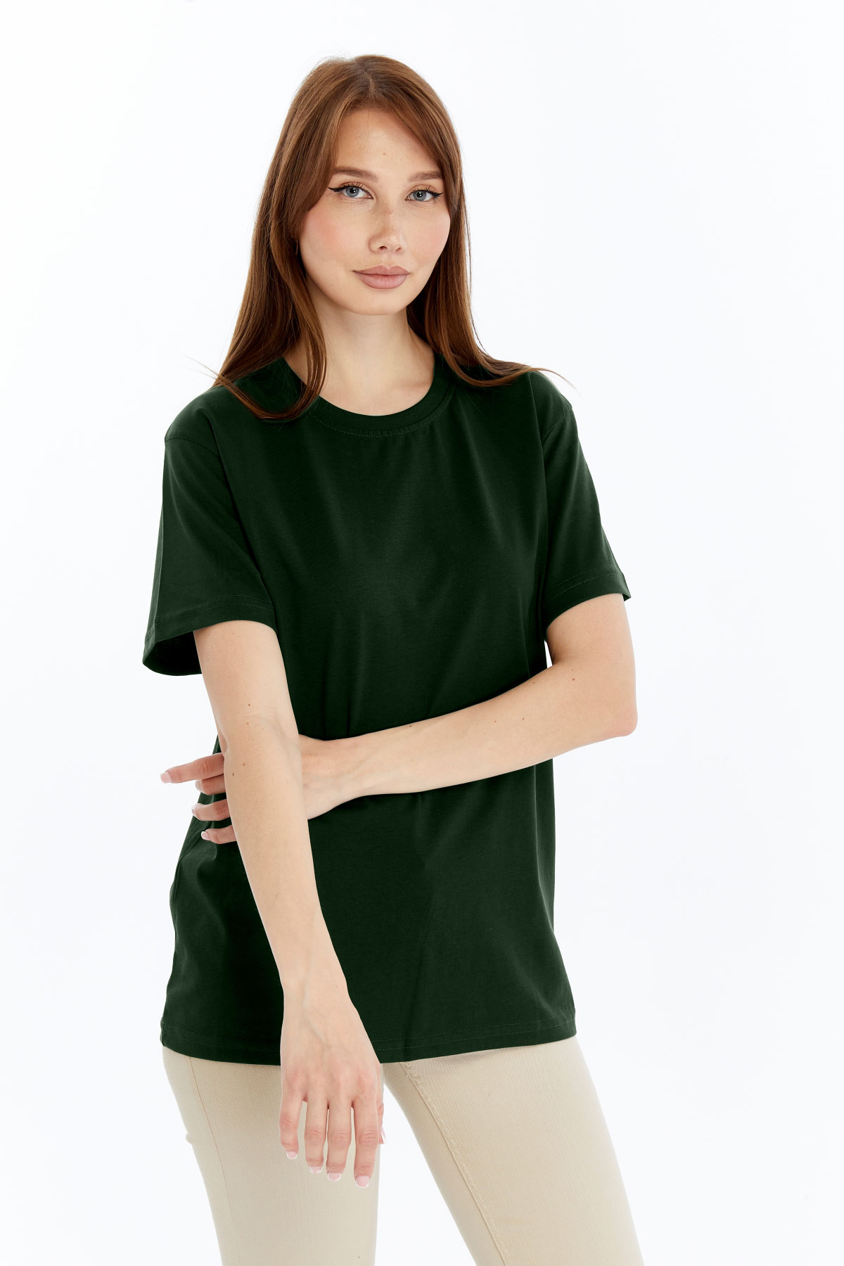 7 Kadın Regular Haki T-Shirt - Görsel 1