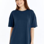 Kadın Modal Kumaş Oversize Füme T-Shirt