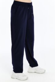 Kadın Oversize Paraşüt Kumaş Baggy Pantolon - Lacivert - Görsel 6