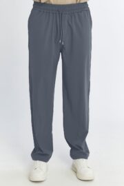 Erkek Oversize Paraşüt Kumaş Baggy Pantolon - Füme - Görsel 11