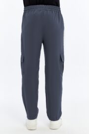 Erkek Oversize Paraşüt Kumaş Kargo Cep Pantolon - Füme - Görsel 10